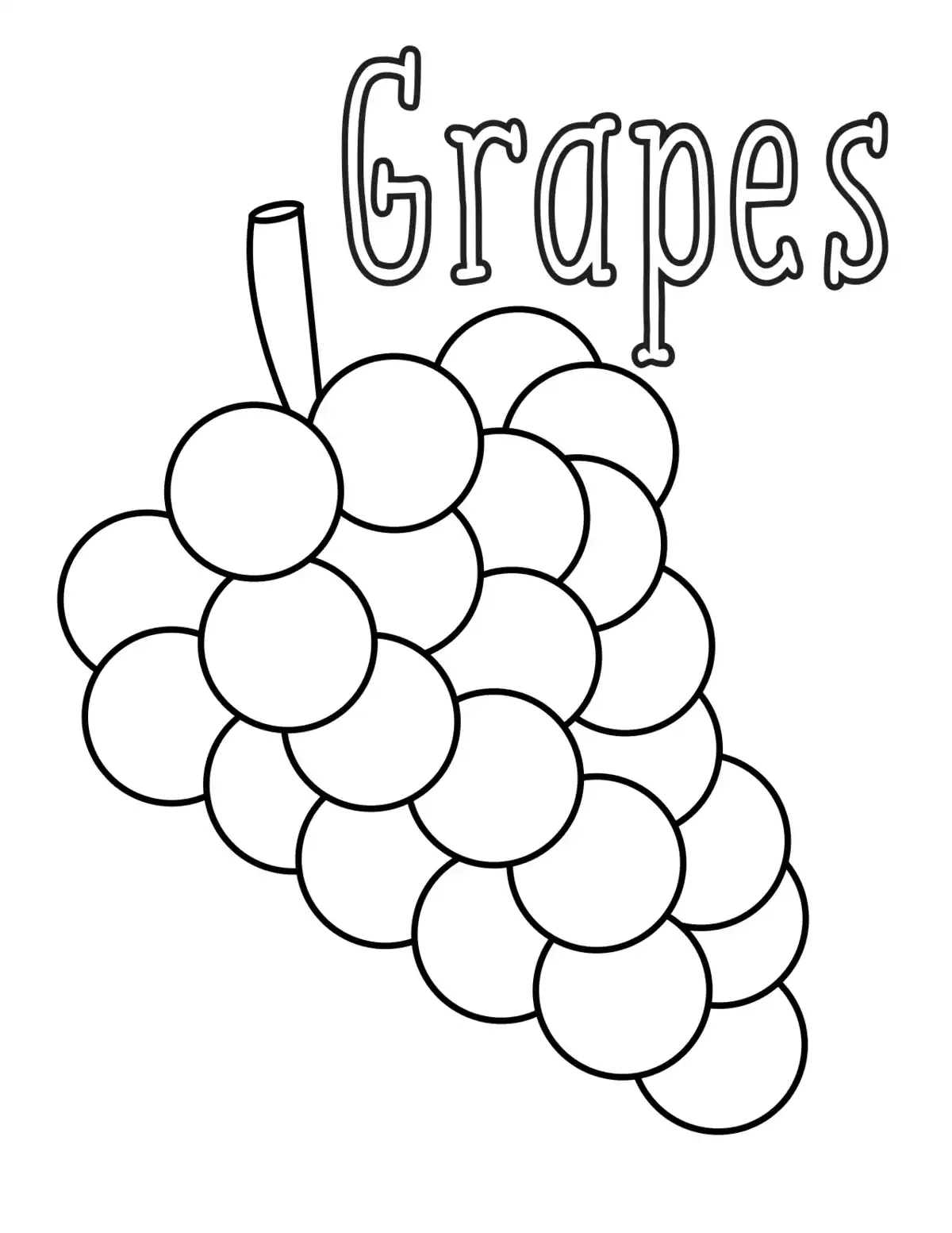 Grapes Fruit Kids Coloring Pages Pdf